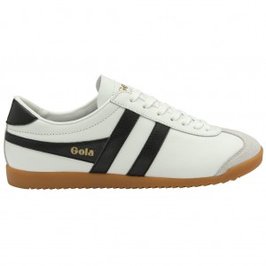 Gola Classics Bullet Leather Sneakers Białe Czarne Polska | 3578YSZXF