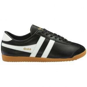 Gola Classics Bullet Leather Sneakers Czarne Białe Polska | 0326EZWIS