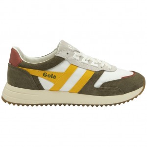 Gola Classics Chicago Sneakers Białe Khaki Polska | 3495SCVPE