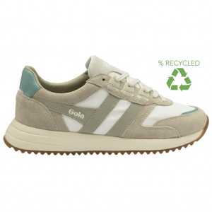 Gola Classics Chicago Sneakers Białe Szare Polska | 6309KRPDJ