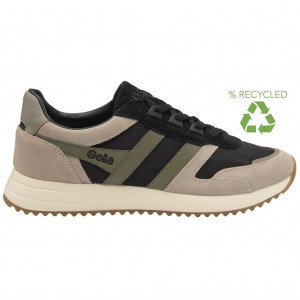 Gola Classics Chicago Sneakers Czarne Szare Khaki Polska | 9124PGJMN