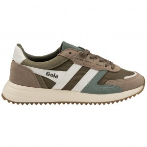 Gola Classics Chicago Sneakers Khaki Białe Polska | 1289BNUTG