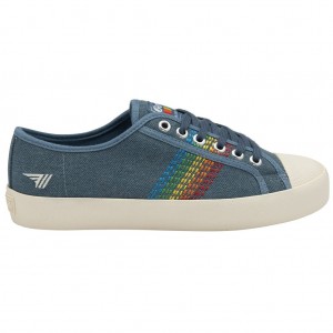Gola Classics Coaster Rainbow Stitch Shoes Denim Multi Polska | 2649AVRBM