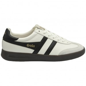 Gola Classics Cyclone Leather Sneakers Białe Czarne Ciemny Polska | 3781JAZKN