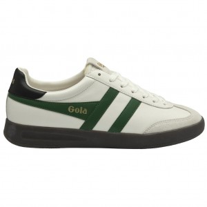 Gola Classics Cyclone Leather Sneakers Białe Czarne Ciemny Polska | 9751CRLDT