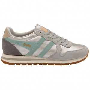 Gola Classics Daytona Blaze Sneakers Srebrne Zielone Szare Polska | 1520GWXAV