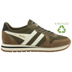 Gola Classics Daytona Chute Sneakers Khaki Białe Polska | 9640FQEUG