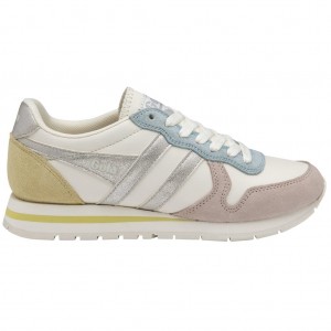 Gola Classics Daytona Quadrant Sneakers Białe Srebrne Cytrynowy Polska | 3945BZPVL