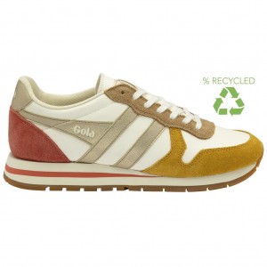 Gola Classics Daytona Quadrant Sneakers Białe Złote Polska | 8427YCLHR