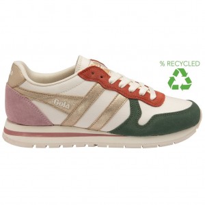 Gola Classics Daytona Quadrant Sneakers Białe Złote Różowe Polska | 0498IFYCN