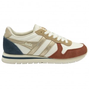 Gola Classics Daytona Quadrant Sneakers Białe Pomarańczowe Złote Polska | 8693GPJOI