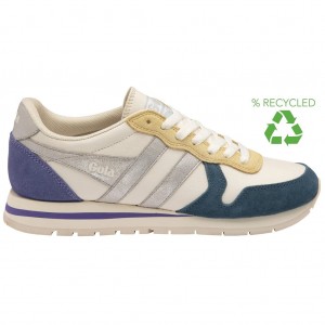 Gola Classics Daytona Quadrant Sneakers Białe Srebrne Lawenda Polska | 9754AEIVQ