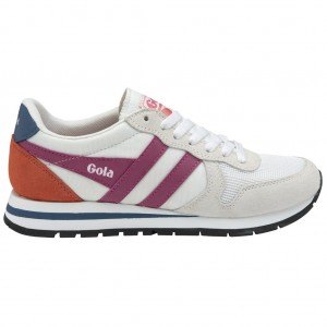 Gola Classics Daytona Sneakers Białe Fuksja Niebieskie Polska | 1026BFYQO