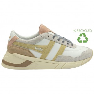 Gola Classics Eclipse Pure Sneakers Białe Cytrynowy Różowe Polska | 6240GMYZU
