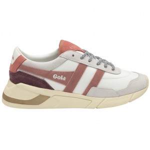 Gola Classics Eclipse Pure Sneakers Białe Różowe Koralowe Różowe Polska | 3719YWUMV