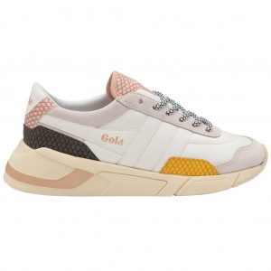 Gola Classics Eclipse Trident Snake Sneakers Białe Różowe Polska | 3016BPUXW