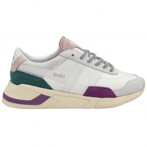 Gola Classics Eclipse Trident Sneakers Białe Różowe Polska | 7086XBNSV