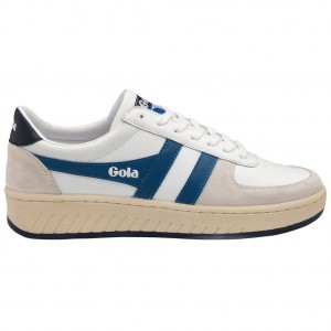 Gola Classics Grandslam Classic Sneakers Białe Niebieskie Granatowe Polska | 3826HGAKC