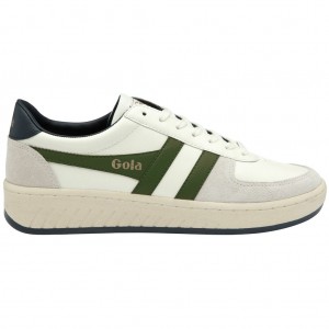 Gola Classics Grandslam Classic Sneakers Białe Ciemny Zielone Granatowe Polska | 7201KRZLQ