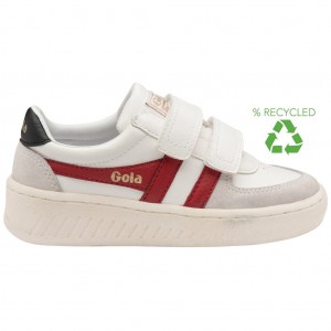 Gola Classics Grandslam Classic Strap Sneakers Białe Jasny Czerwone Czarne Polska | 4698MYINW