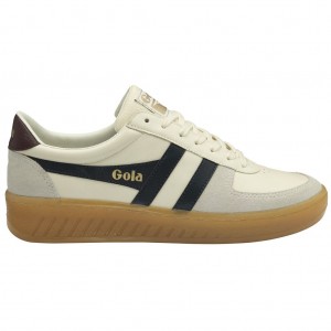 Gola Classics Grandslam Elite Sneakers Białe Granatowe Bordowe Polska | 0718WFVOS