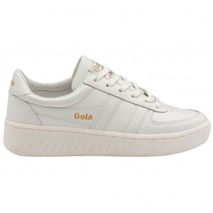 Gola Classics Grandslam Leather Sneakers Białe Białe Polska | 8974ZHXOY