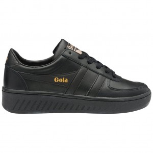 Gola Classics Grandslam Leather Sneakers Czarne Polska | 5714HMLVI