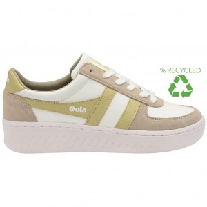 Gola Classics Grandslam Pure Sneakers Białe Szare Cytrynowy Polska | 8927WZDMK