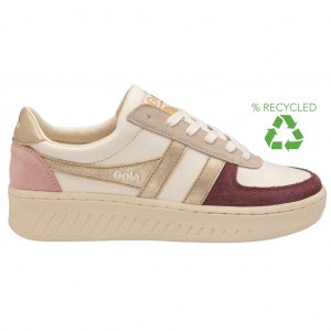 Gola Classics Grandslam Quadrant Sneakers Białe Złote Różowe Polska | 7452AKSVL