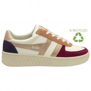 Gola Classics Grandslam Quadrant Sneakers Białe Różowe Złote Polska | 4253DUWOS