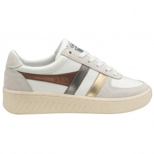 Gola Classics Grandslam Trident Metallic Sneakers Białe Złote Polska | 6347AFGLJ