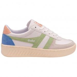 Gola Classics Grandslam Trident Sneakers Białe Zielone Różowe Polska | 9437HNTYJ
