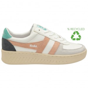 Gola Classics Grandslam Trident Sneakers Białe Różowe Polska | 8140ZNCBH