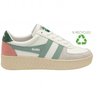 Gola Classics Grandslam Trident Sneakers Białe Zielone Polska | 4092DOBIC