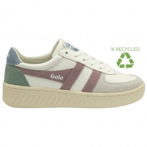 Gola Classics Grandslam Trident Sneakers Białe Różowe Polska | 7693UCIEJ