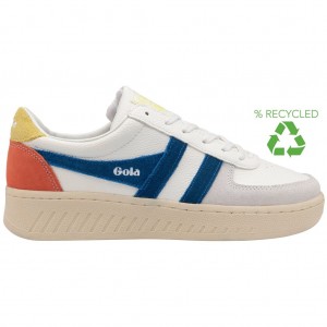 Gola Classics Grandslam Trident Sneakers Białe Niebieskie Polska | 0915JUTVH