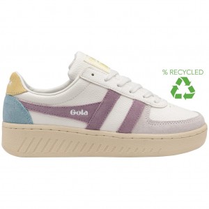 Gola Classics Grandslam Trident Sneakers Białe Cytrynowy Polska | 1698XYGJB
