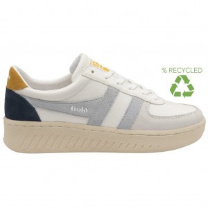 Gola Classics Grandslam Trident Sneakers Białe Niebieskie Polska | 9405DMIBZ