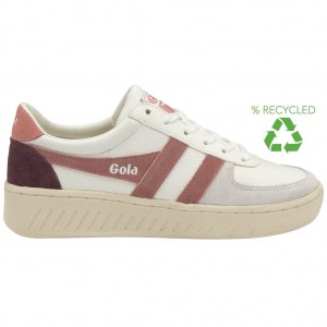 Gola Classics Grandslam Trident Sneakers Białe Różowe Koralowe Różowe Polska | 8091OUQVA