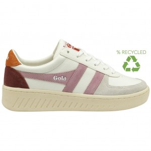 Gola Classics Grandslam Trident Sneakers Białe Pomarańczowe Polska | 2094NGXZE