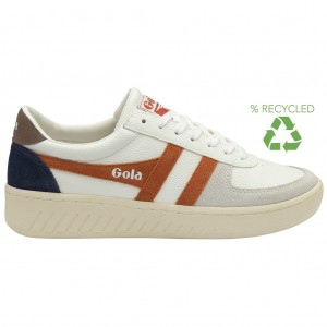 Gola Classics Grandslam Trident Sneakers Białe Pomarańczowe Polska | 2517ZXBHD