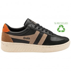 Gola Classics Grandslam Trident Sneakers Czarne Pomarańczowe Polska | 2079UEWDK