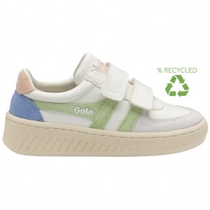 Gola Classics Grandslam Trident Strap Sneakers Białe Zielone Różowe Polska | 8235OSRZY