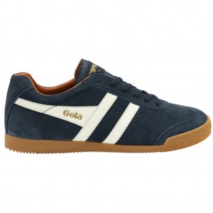 Gola Classics Harrier Suede Sneakers Granatowe Białe Pomarańczowe Polska | 5108IYDRP