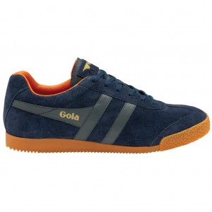 Gola Classics Harrier Suede Sneakers Granatowe Pomarańczowe Polska | 3278CUHXJ