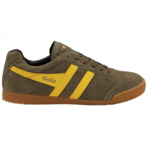 Gola Classics Harrier Suede Sneakers Khaki Czarne Polska | 6908WNBAC
