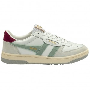 Gola Classics Hawk Sneakers Białe Zielone Głęboka Szare Polska | 8415USDET