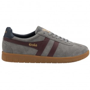 Gola Classics Hurricane Suede Sneakers Bordowe Granatowe Polska | 2987LOJQE