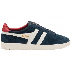 Gola Classics Hurricane Suede Sneakers Granatowe Białe Jasny Czerwone Polska | 5391HOMAP