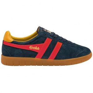 Gola Classics Hurricane Suede Sneakers Granatowe Czerwone Polska | 4259MTOXB
